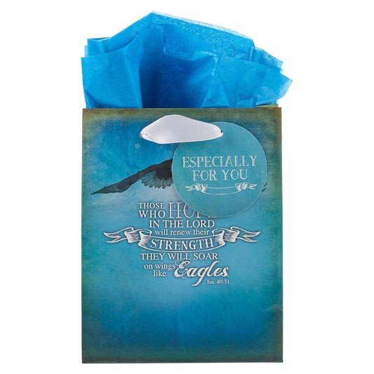 Gift Bags Gift Bag - Small - On Wings Like Eagles - With Tissue Paper CA-GBA044