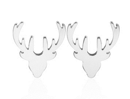Earrings Silver Earrings - Reindeer Studs - Silver or Gold Plated NI-NHMO258021