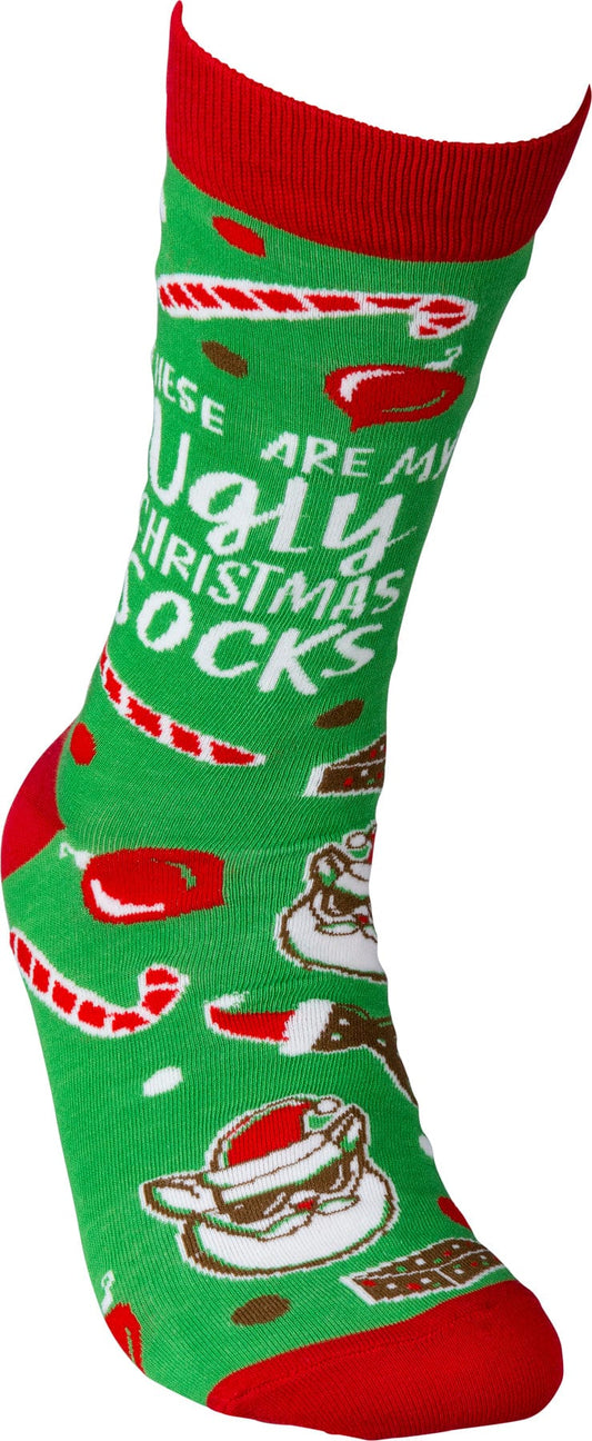 Socks One Size Fits Most Socks - These Are My Ugly Christmas Socks PBK-39472