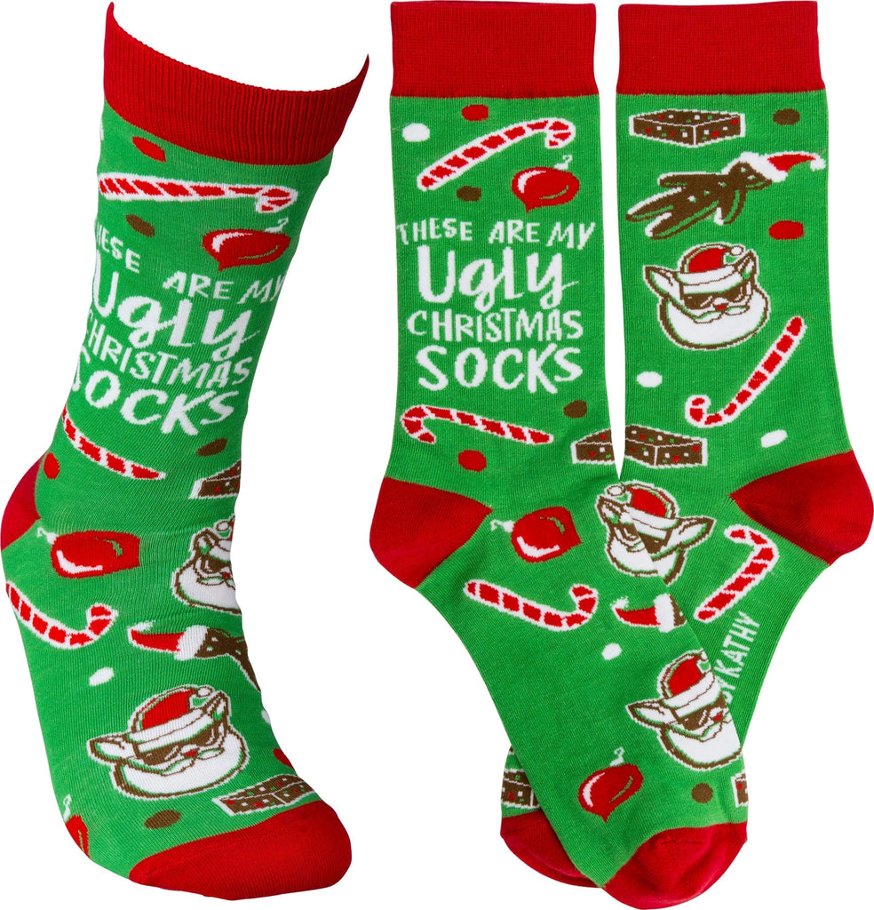 Socks One Size Fits Most Socks - These Are My Ugly Christmas Socks PBK-39472