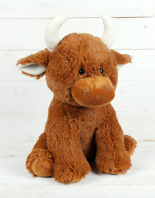 Stuffed Animals Scottish Highland Cow Super Soft Toy - Large Brown - 12 inch JO-MRT80254-30