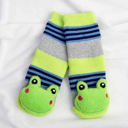 Baby & Toddler Frog Non-Skid Stripped Baby Slipper Socks - 0 to 24 Months - Various Animals