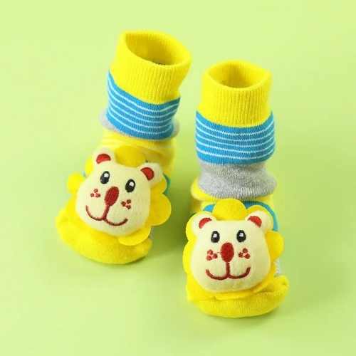 Baby & Toddler Lion Non-Skid Stripped Baby Slipper Socks - 0 to 24 Months - Various Animals