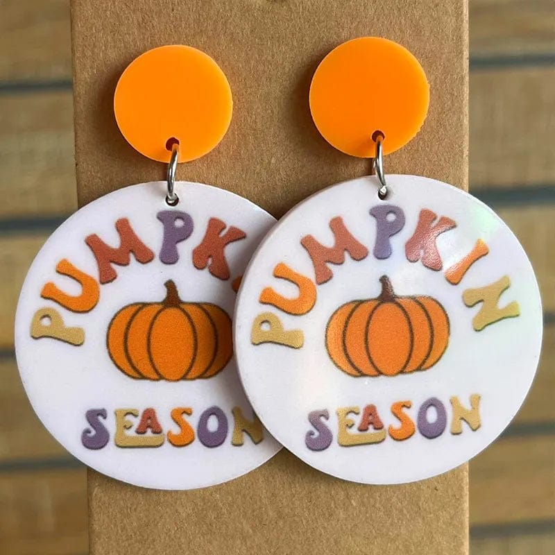 Earrings Earring - Round - White - Pumpkin Season NH33485351-3