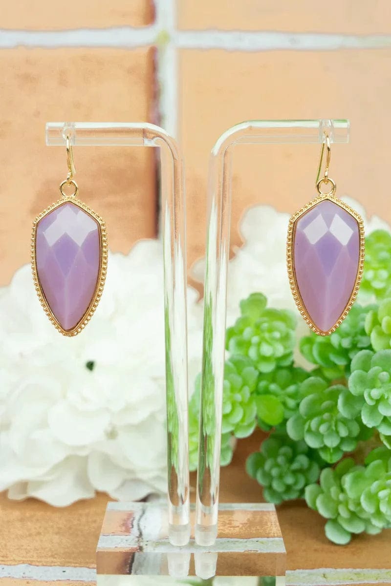 Earrings Earrings - Shimmering Petal Gold-Tone Earrings - Lavender