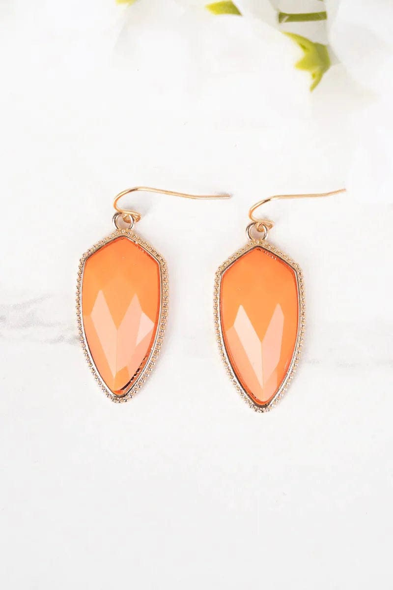 Earrings Earrings - Shimmering Petal Gold-Tone Earrings - Peach