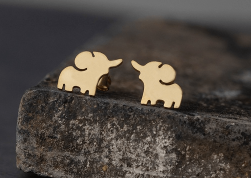 Earrings Elephant / Gold Earrings - Elephant - Silver or Gold Plated NI-NHAKJ331425-E021750