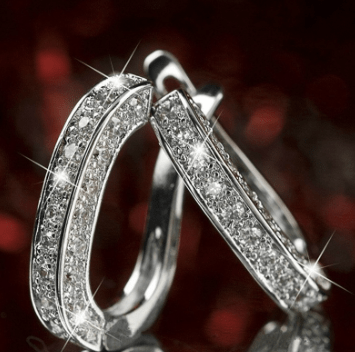 Earrings Silver Earrings - Rhinestone Buckle Earrings - Silver, Gold, or Rose Gold NI-NHLDXD1504738