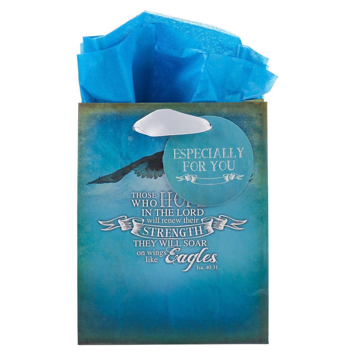 Gift Bags Gift Bag - Small - On Wings Like Eagles - With Tissue Paper CA-GBA044