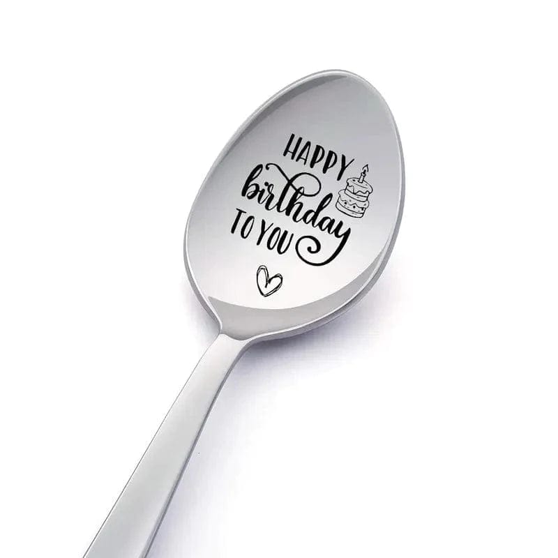 Happy Birthday to You Coffee/Tea/Food Engraved Spoon - Assorted Styles