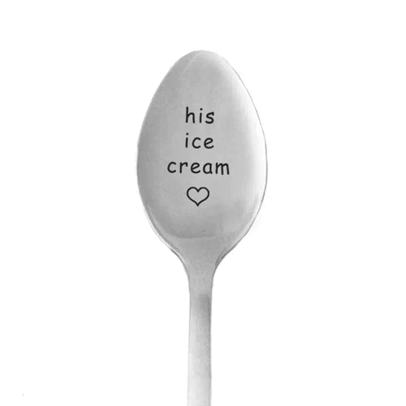 His Ice Cream Coffee/Tea/Food Engraved Spoon - Assorted Styles