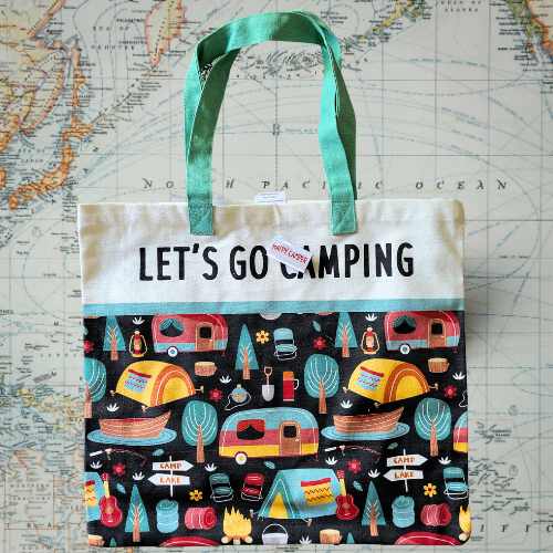 Shopping Totes Let's Go Camping Tote Bag - Let's Go Camping / Adventure Awaits - Camper Tote Bag GC-473655-FA
