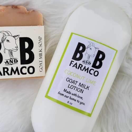 Soaps and Lotions Goat Milk - Lotion - 8 oz. - Coconut Lime Goat Milk - Lotion - 8 oz. - Coconut Lime - Luxurious Non-Greasy Hydration BBFC-COCLM-L