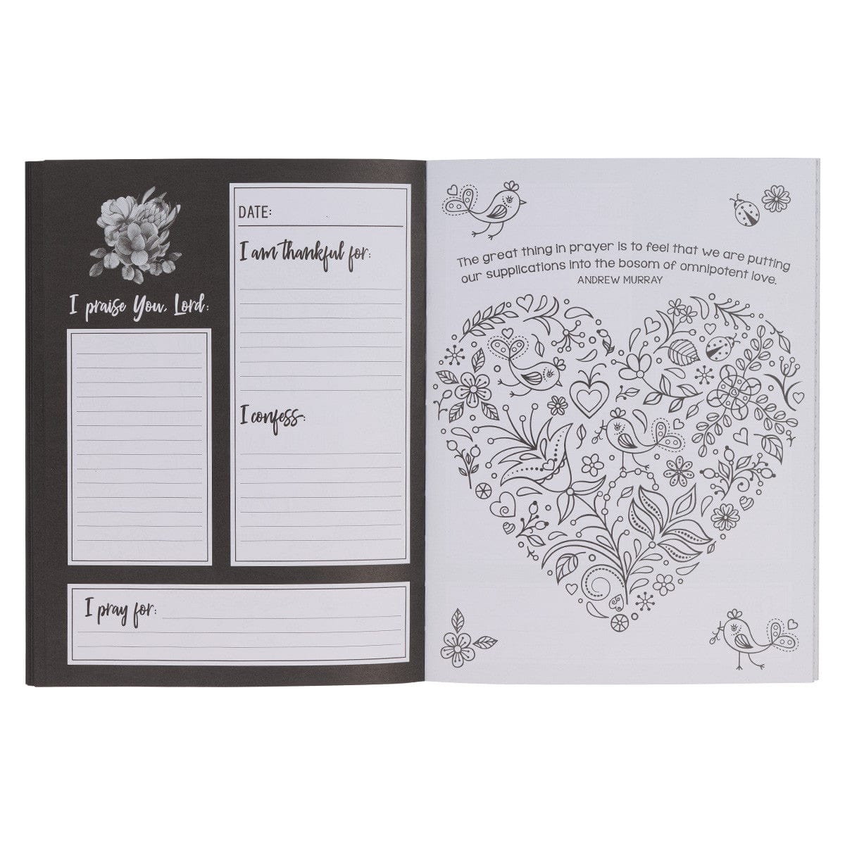 Stationery Journal - Pray More Worry Less - Coloring Prayer Journal CA-JLP042