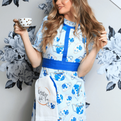 Aprons Hey There Hot-tea!!!!  Teacup Apron SW-50015
