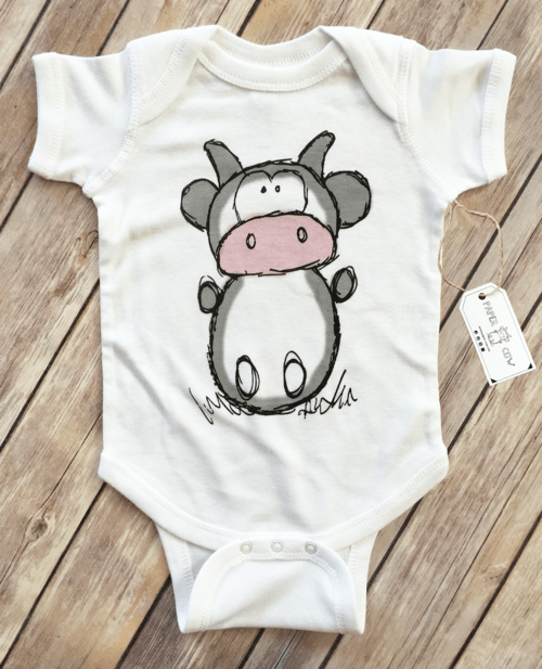 Baby & Toddler 6 Month / White Betsy Cow Baby Bodysuit PC-BETSY-1