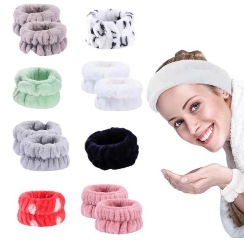 Bath Additives Spa Headband & Wristbands 3pc Set - Assorted Colors