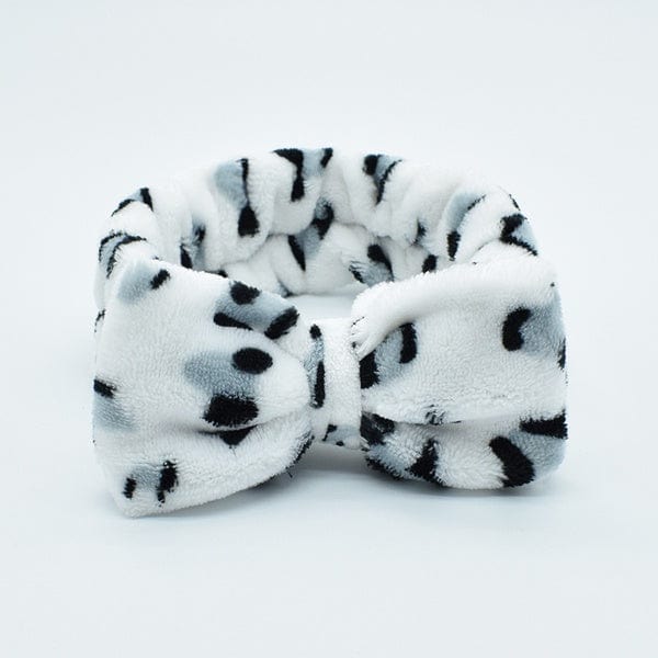 Bath Additives White Bow w/ Black & Gray Spots Spa Headband & Wristbands 3pc Set - Assorted Colors NI-NH10101694