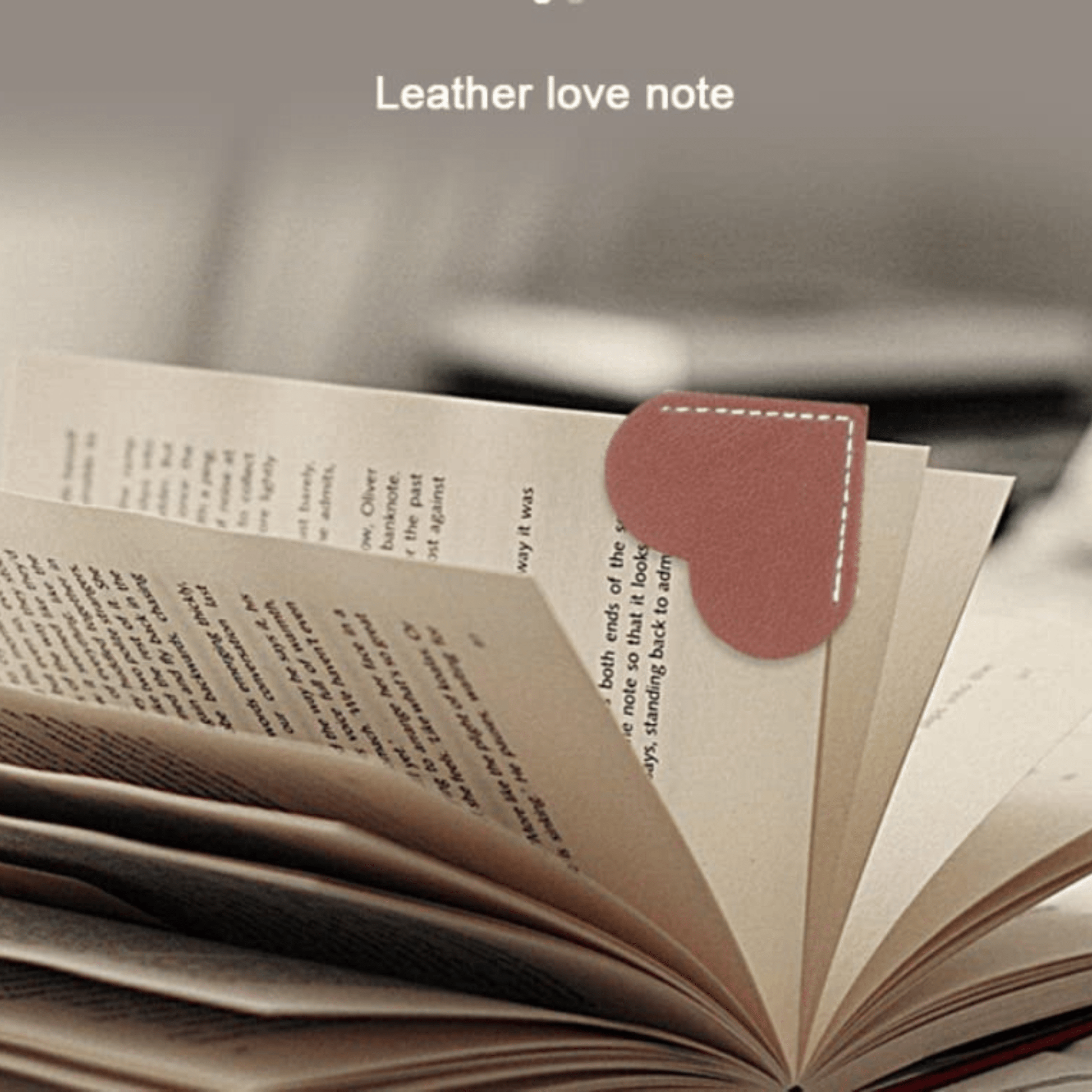Book Mark -   Vegan Leather Heart Bookmark - 4 Pack