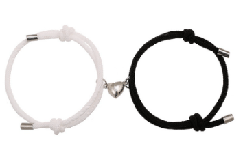 Bracelet Black/White Bracelet - Magnetic Heart 2 Pack NI-NHZR398264