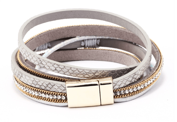 Bracelet Bracelet - Multilayer Leather Diamond Alloy Magnetic Buckle Bracelet NI-NH4473377