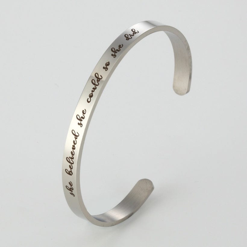 Bracelet Bracelet -  She Believed She Could So She Did - Stainless Steel Bangle Bracelet NJ-NH10019945