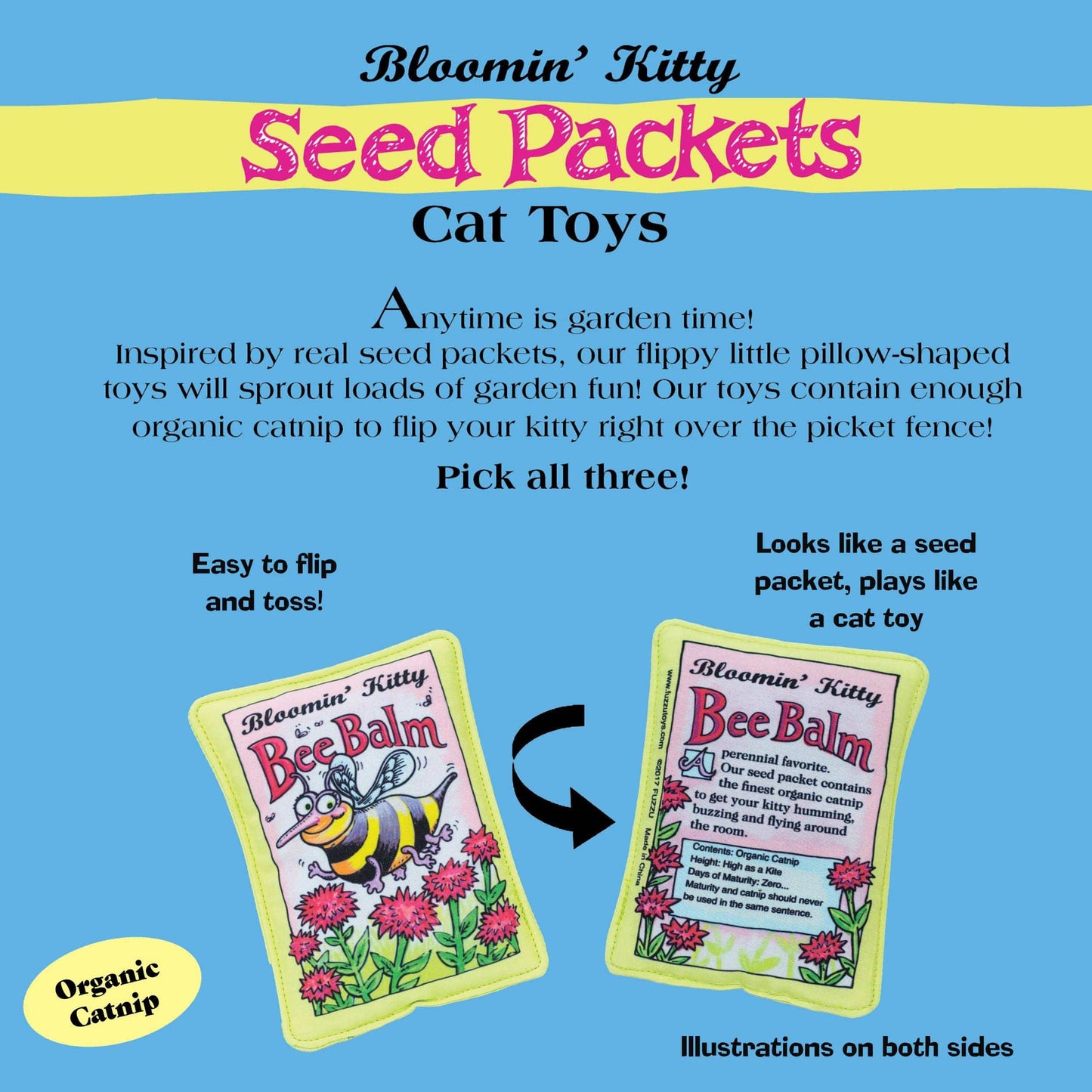 Cat Toys Bloomin' Kitty Cat Toys - Bee Balm Seed Packet FZ-BKC-BEE23