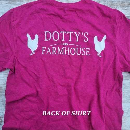 Clothing Harvest Kindness - Dotty's Farmhouse - Women's Fashion T-Shirt - Heather Navy/Heather Pink