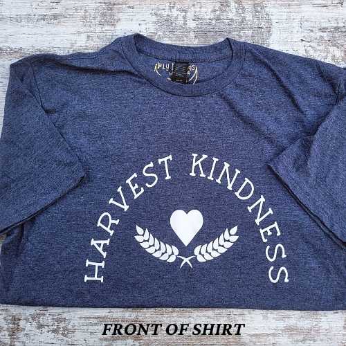 Clothing Medium / Heather Navy Harvest Kindness - Dotty's Farmhouse - Women's Fashion T-Shirt - Heather Navy/Heather Pink DF-HKT-BM