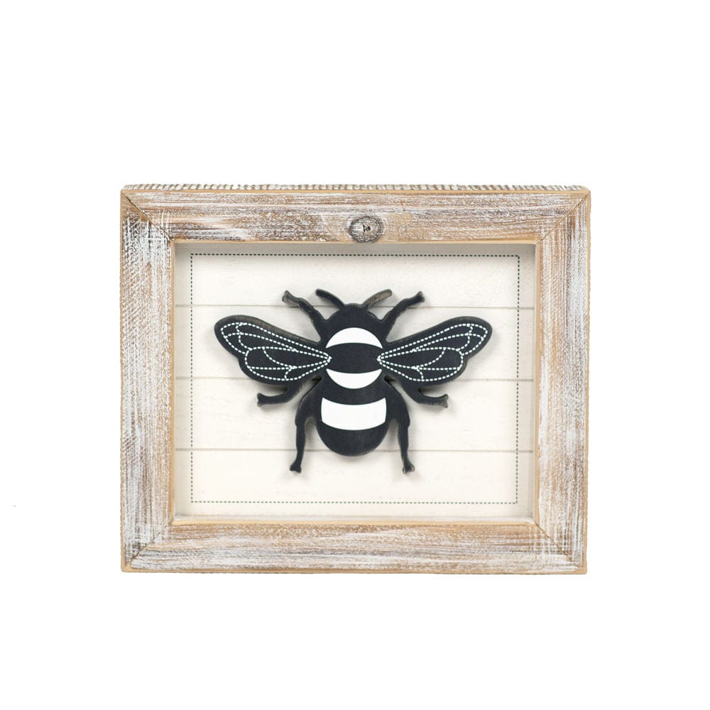 Decor Bee/Honey Two-Sided Wood Framed Decor (Orange Blossom Wild Honey Cozy...), 12" x 10" x 2"  White/Gray/Tan AC-15657