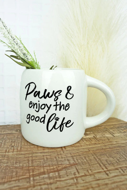 Drinkware Paws & Enjoy The Good Life Large Ceramic Mug WAM-21312-PAWS