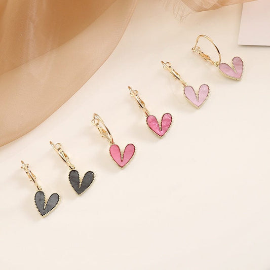 Earrings Earrings - Heart Hoop Earrings - Multi Colors