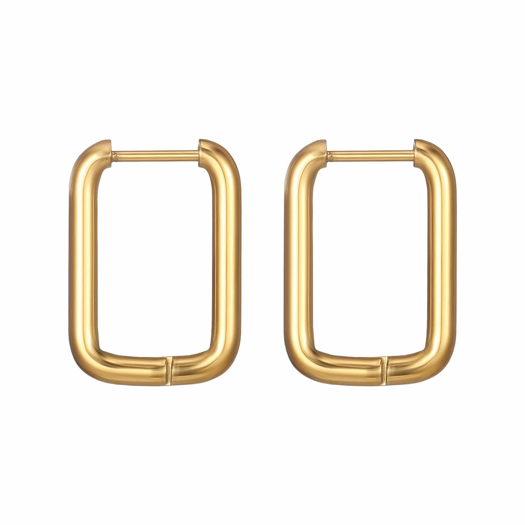 Earrings Earrings - Rectangle Hoop Earrings - Silver, Gold, Black, and Multi-Color