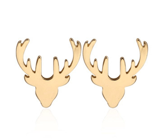Earrings Gold Earrings - Reindeer Studs - Silver or Gold Plated NI-NHMO258020