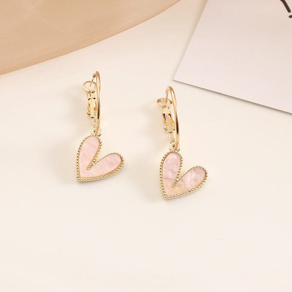 Earrings Pink Earrings - Heart Hoop Earrings - Multi Colors NI-NNHBW345354