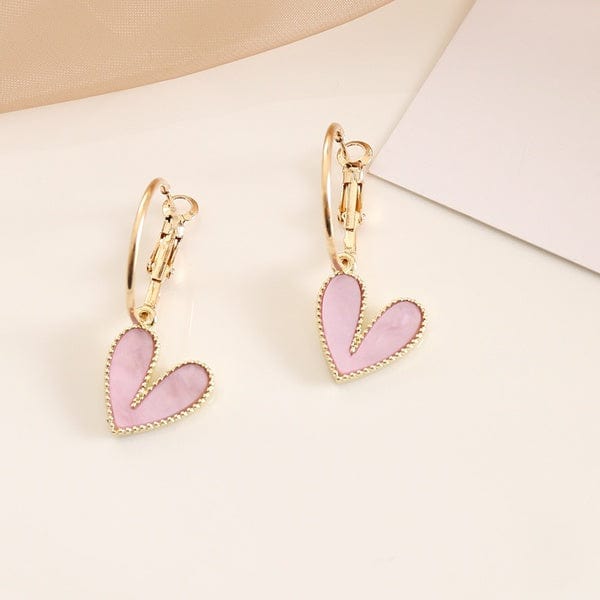 Earrings Purple Earrings - Heart Hoop Earrings - Multi Colors NI-NNHBW345351