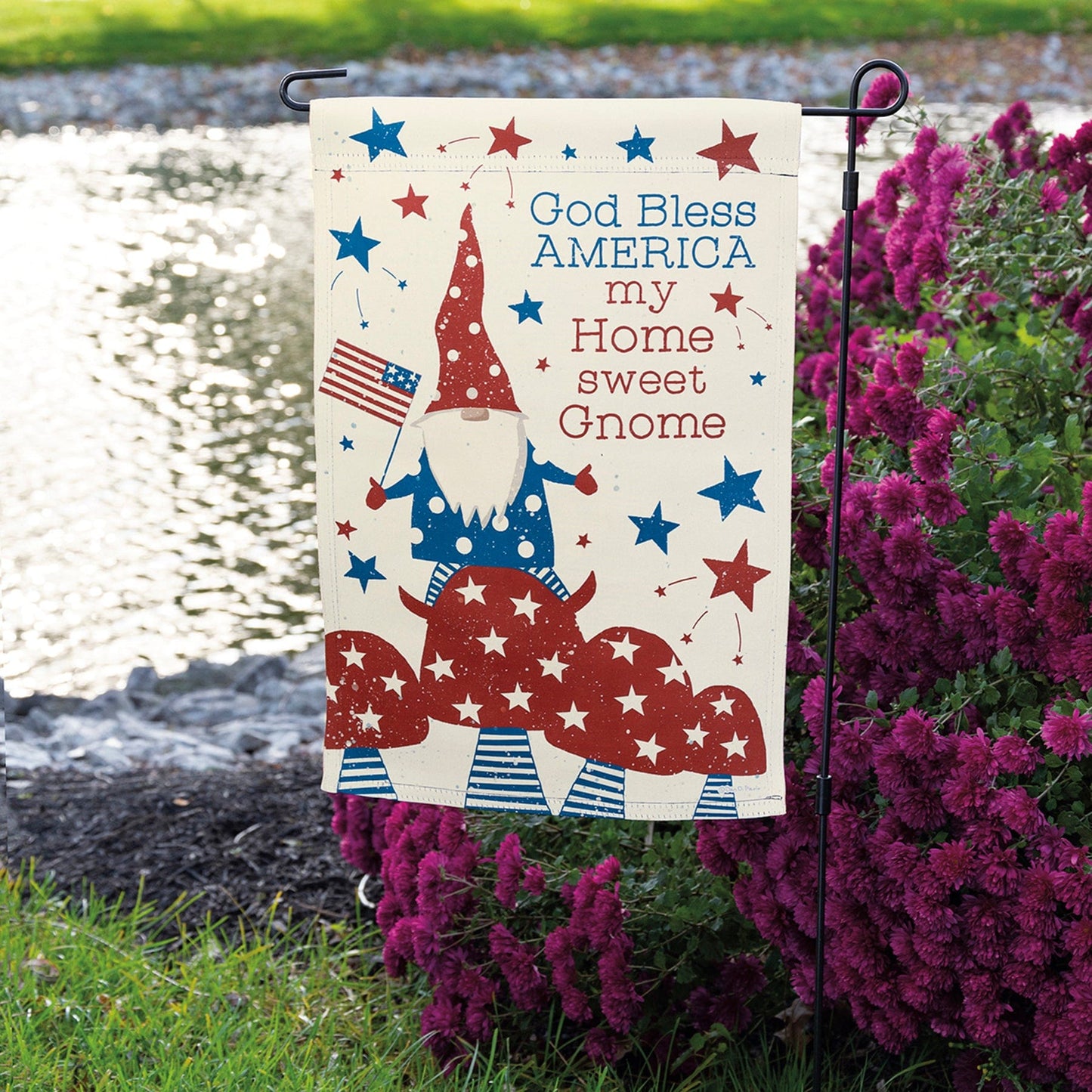 Flags & Windsocks Garden Flag - America My Home Sweet Gnome PBK-109350