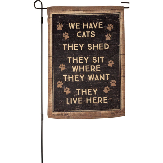 Flags & Windsocks Garden Flag - We Have Cats They Live Here PBK-114224