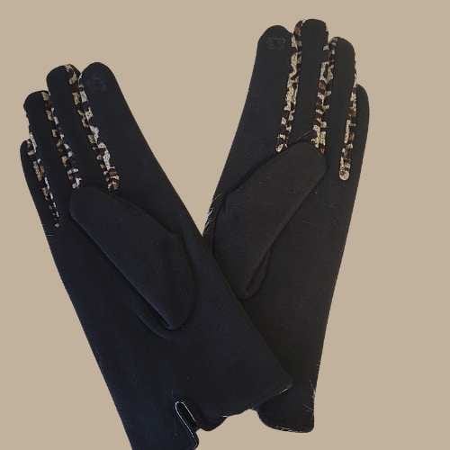 Gloves & Mittens Black Gloves - Leopard Print Gloves - 2 Assorted Styles - Black/Tan/Leopard Print GC-406873-B