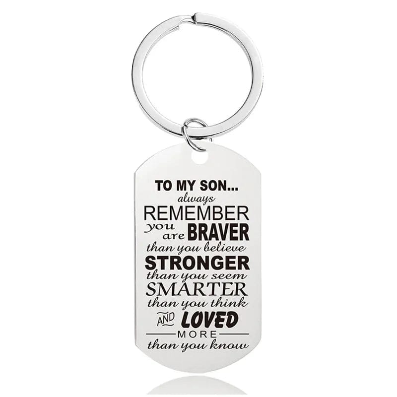 Key Charms Keychain - To My Son Always Remember You Are Braver Stronger Smarter Loved - Silver NI-NH4736166