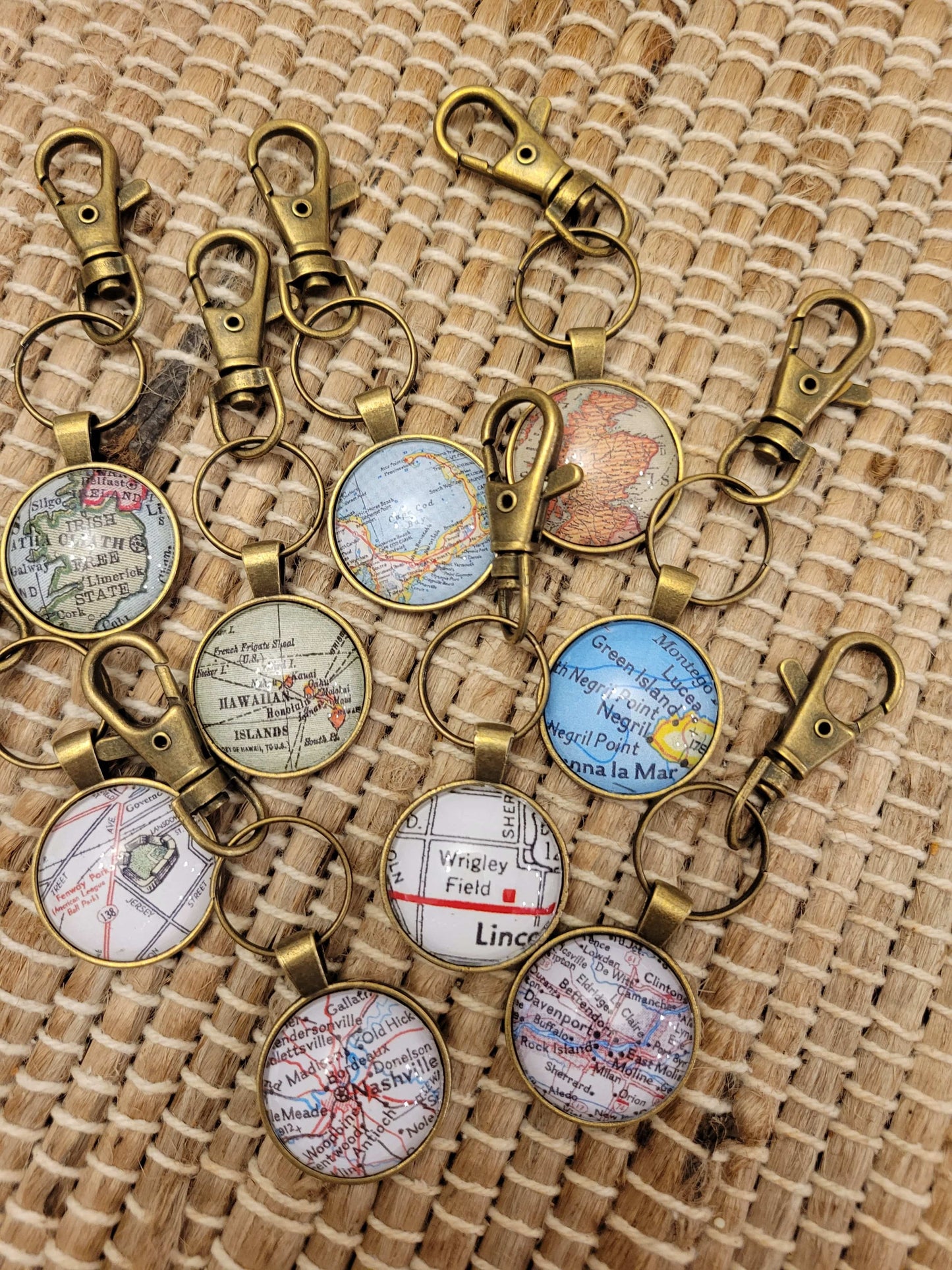 Key Charms Quad Cities Map Keychain - Free Shipping DMD-QuadCities
