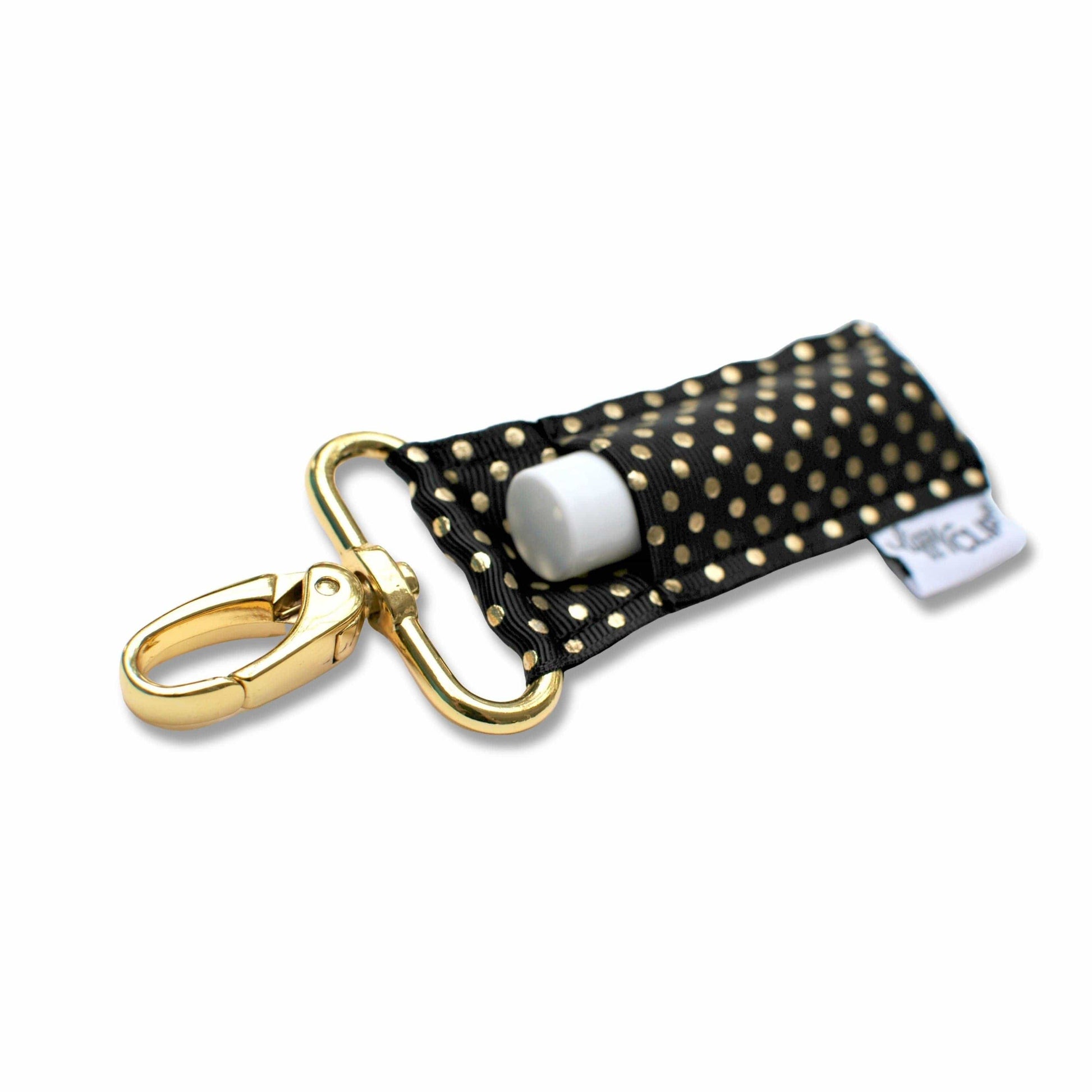 Lip Balm Gold Dots on Black LippyClip® Lip Balm Holder for Chapstick 1284