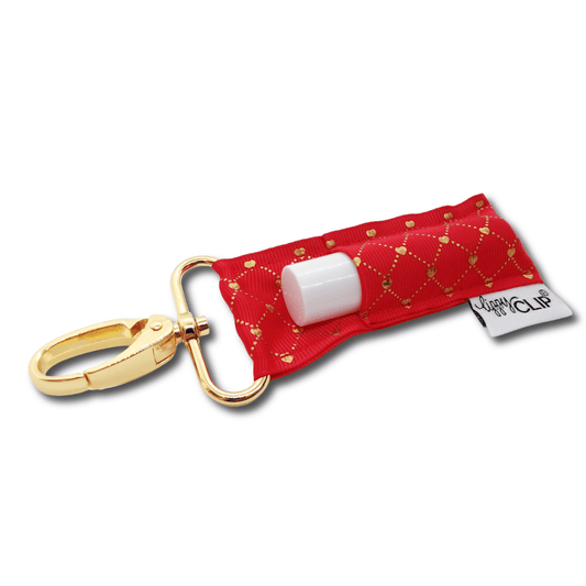 Lip Balm Gold Lattice Red LippyClip® Lip Balm Holder for Chapstick 2299
