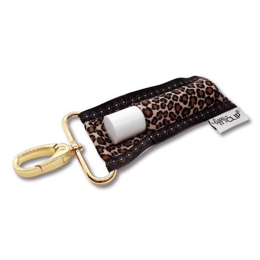 Lip Balm Leopard LippyClipKISS for larger lip balms, essential oils KISS1006S