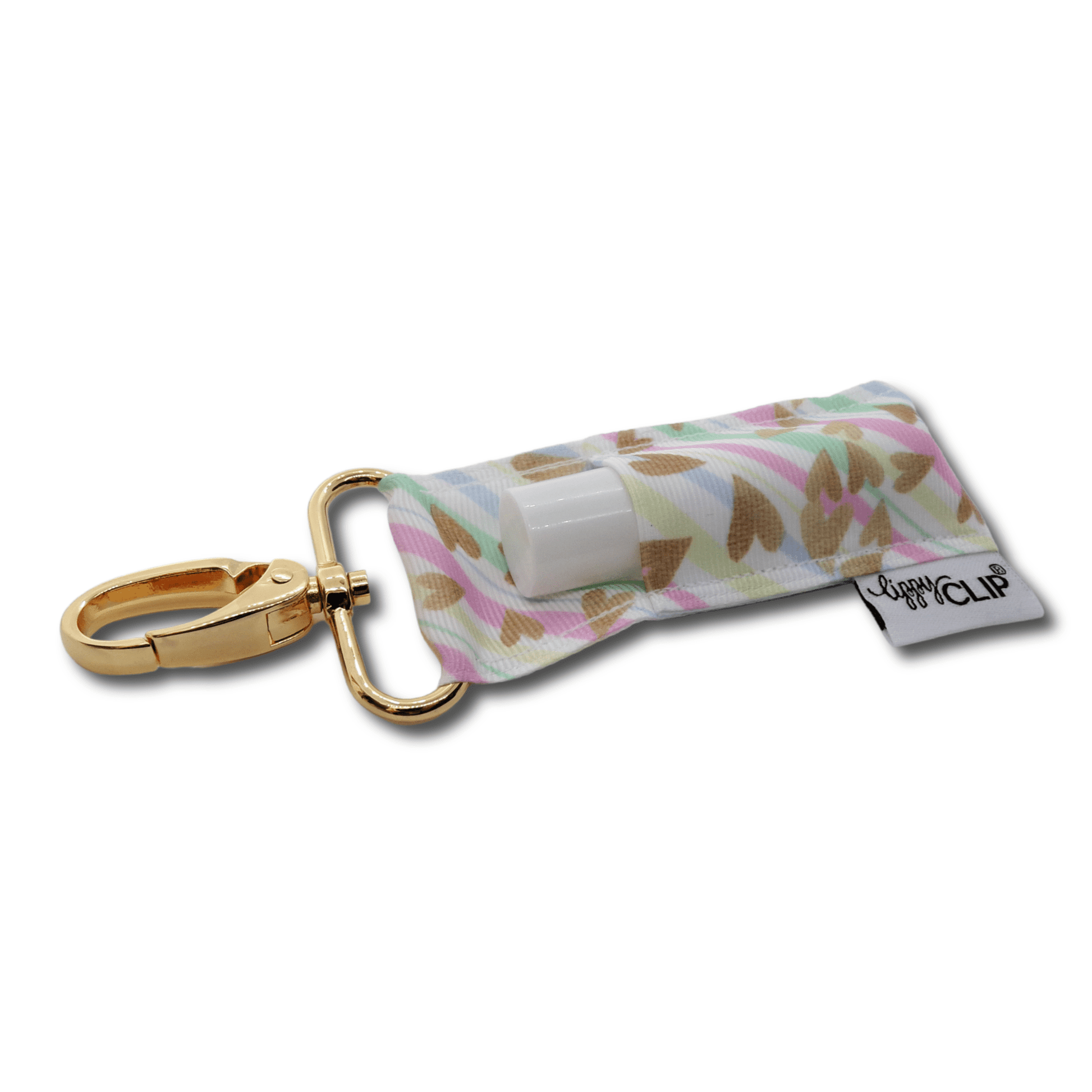 Lip Balm Pastel Gold Hearts LippyClip® Lip Balm Holder for Chapstick 2312