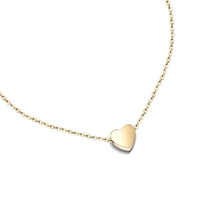 Necklace Gold Necklace - Mini Heart Sweetheart Necklace - Titanium Stainless Steel - Silver, Gold, Rose Gold NI-NHOK2009524-Rose-gold