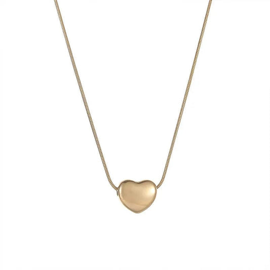 Necklace Necklace - Timeless Heart Pendant 14k Gold Plated Titanium Steel Necklace - Gold NI-NH30329928