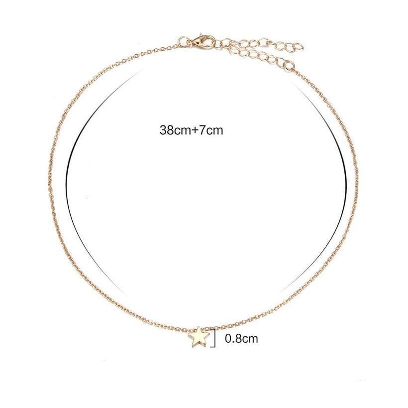 Necklace Necklace - Young Preteen/Teen Simple Star Alloy Necklace - Gold Plated NI-NHPF3369960