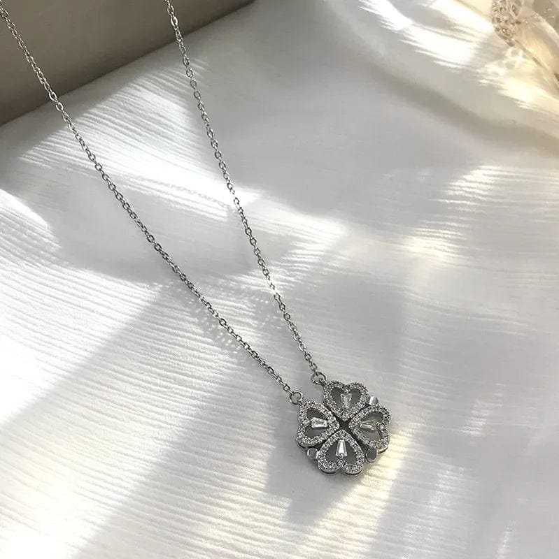 Love Magnetic Pendant Necklace Ladies Clover Necklace Heart Shaped Clover  Necklace Lucky 4 In 1 Love Pendant Jewelry Gift - AliExpress