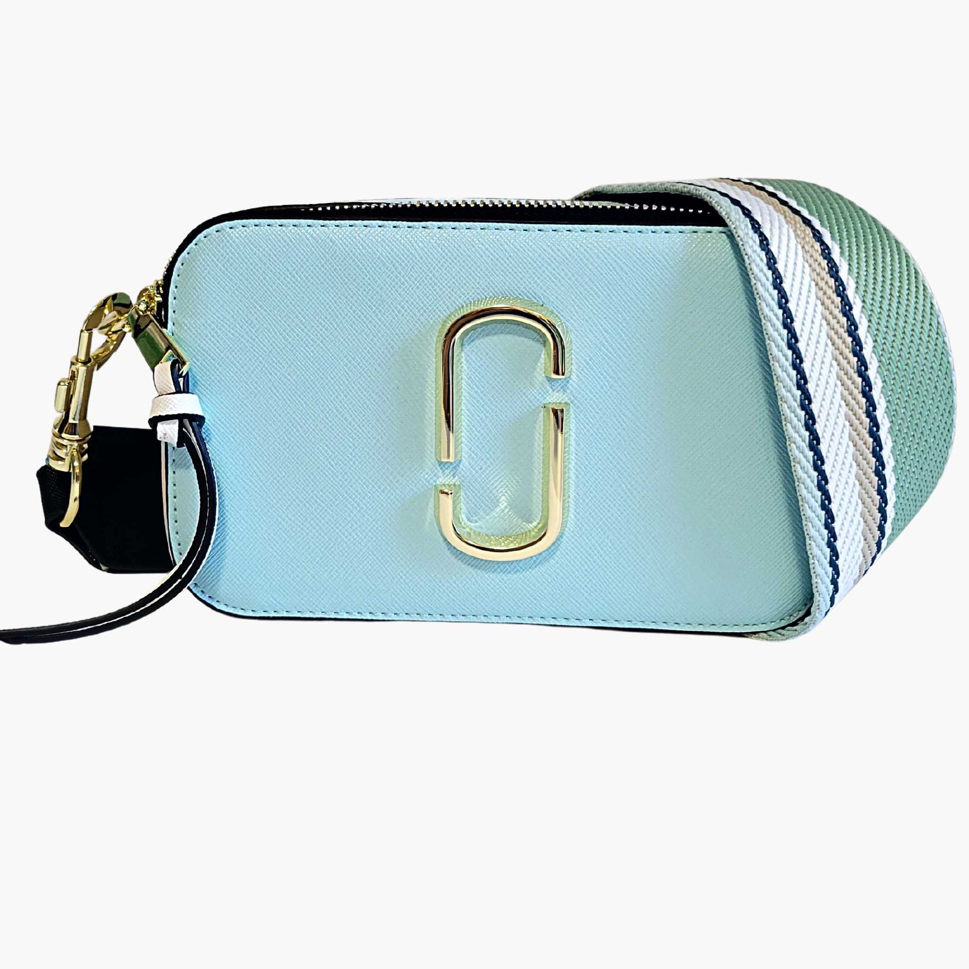 Purse Sky blue/sweet pink/white Handbag - Colorblock PU Leather Shoulder, Crossbody or Waist Bags - Camera Bag Style